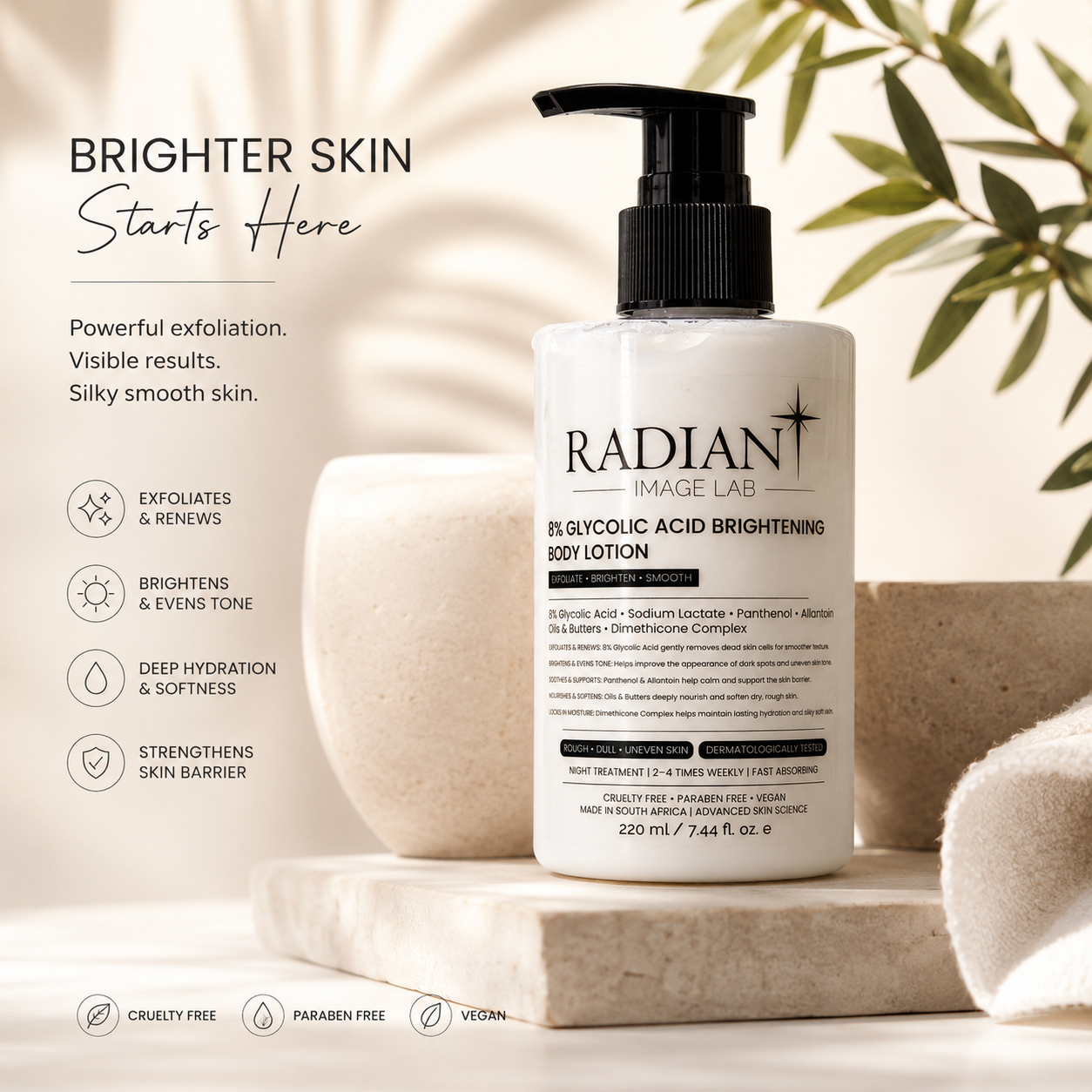 8% Glycolic Acid Brightening Body Lotion